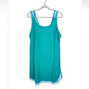 NWT Lands' End One-Piece Swimsuit Dress Teal 24W Plus Size
